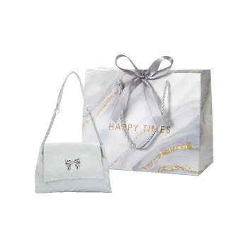 Miss Angel PU Crossbody Bag Women's White/Black/Silver