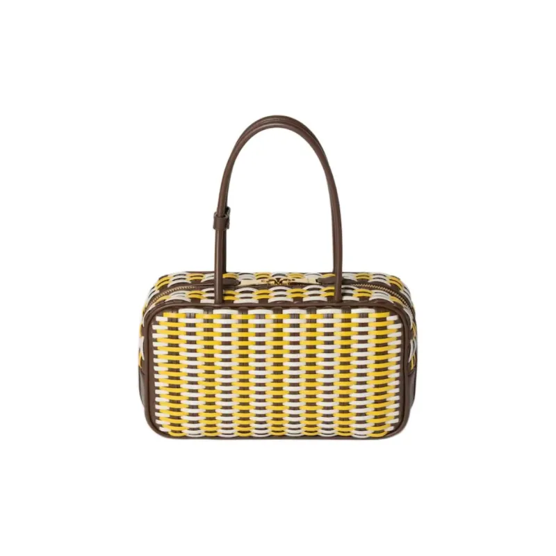 MIU MIU Beau Cow Leather Handbag Unisex Multicolor-2