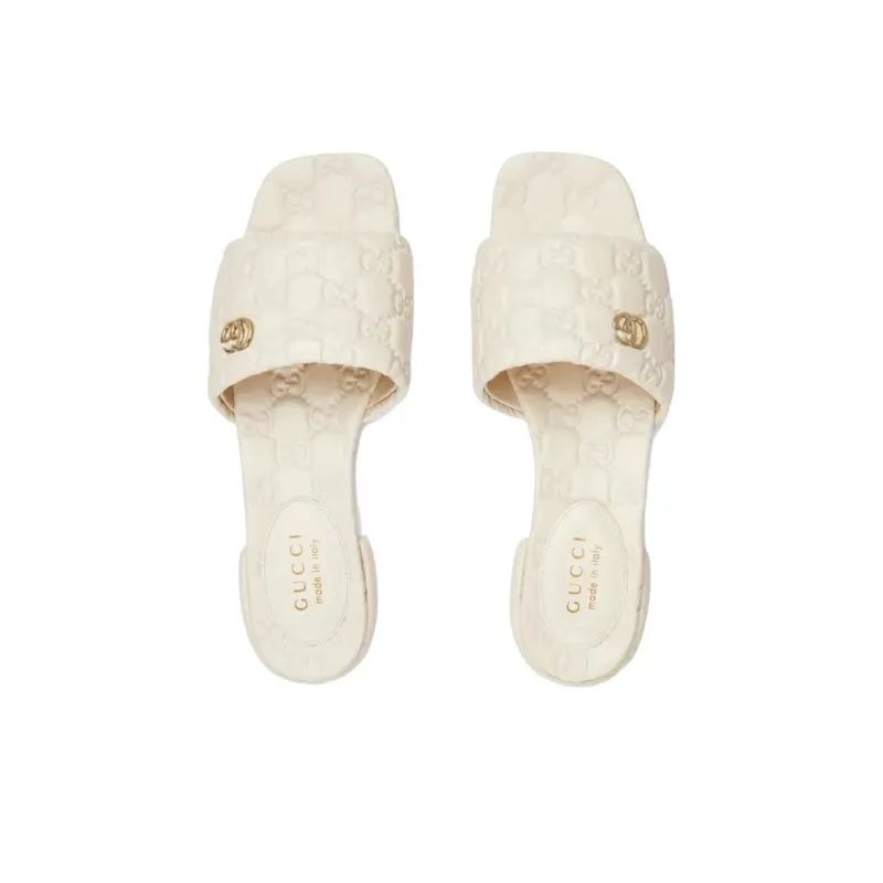 GUCCI Slide Slippers Women's White-3