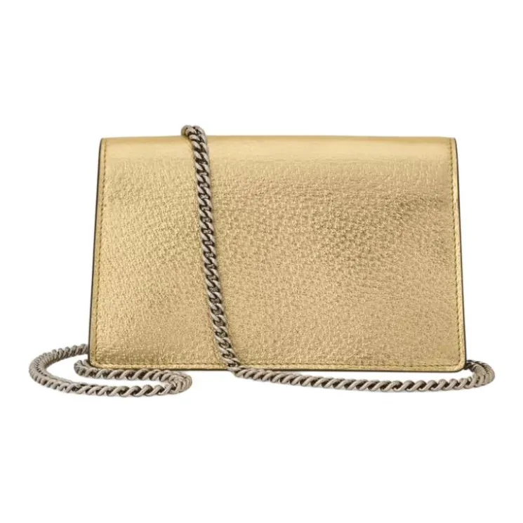 GUCCI Dionysus Leather Shoulder Bag Women's Gold-2