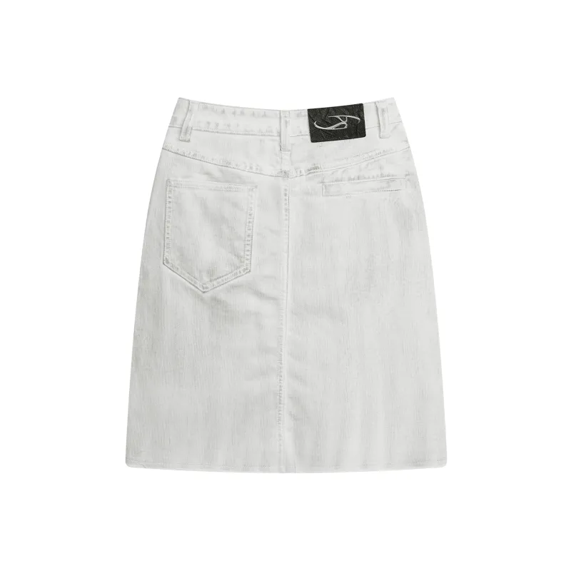 IMXS Denim Short Skirts Women's White-1