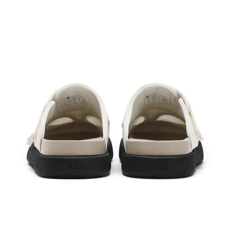 FILA SMILA Rubber Sole Abrasion Resistant Slip Resistant Closed Toe Slippers Women's Tofu White-3