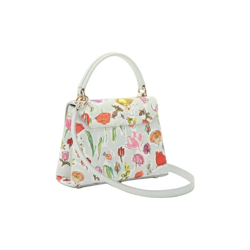 Furla 1927 Collection Leather Shoulder Bag, Crossbody Bag, Handbag Mini Women's Light Green Multicolor-1