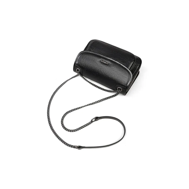 MILLIE'S Cow Leather With Synthetic Leather Underarm Shoulder Bag, Crossbody Bag Regular Women's Black-6