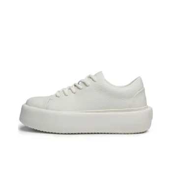 Ruomini Anti Slip Wear Resistant Low Top Skateboard Shoes Men's White