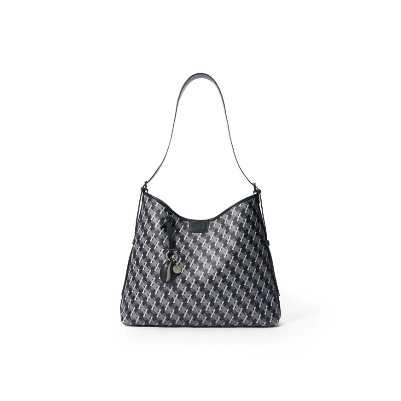 JONBAG PVC Casual Commute Minimalist Style Premium Versatile Shoulder Bag Women's Black-0