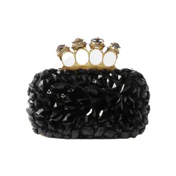 Alexander McQueen Satin Fabric Clutch Women's Black
