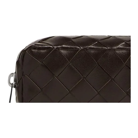 Bottega Veneta Cow Leather Clutch Trumpets Men's Chocolate Brown-4