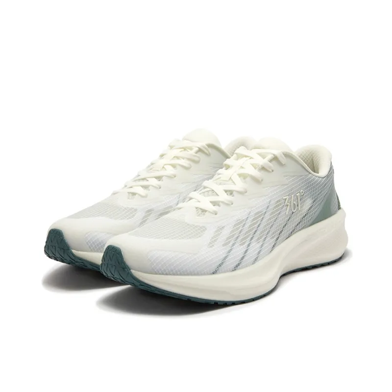 361° Feng Yi Anti Slip Wear Resistant Low Top Casual Running Shoes Men's White Red Cedar Green-2