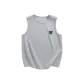[Quick-Dry Antibacterial]Light Gray (Tf Black Blue Facial Design Chest Logo)
