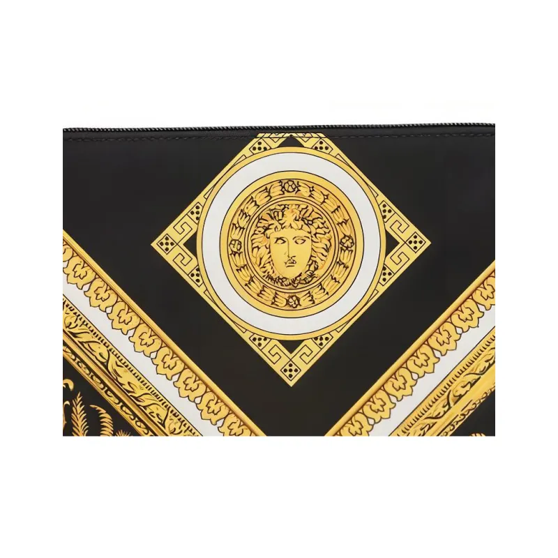 FANSIZHE Nylon Wristband Clutches Men's Black & Gold-4