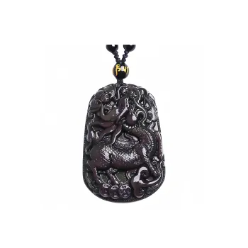 Lingxiang Yurun Obsidian Necklaces Unisex