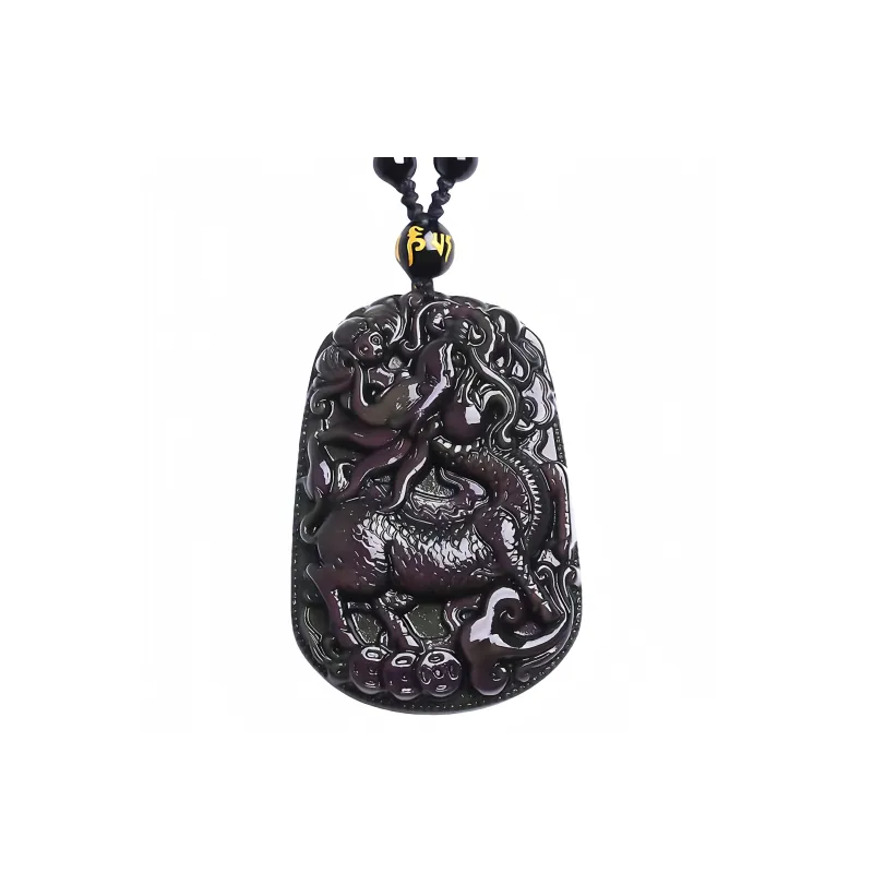 Lingxiang Yurun Obsidian Necklaces Unisex-0