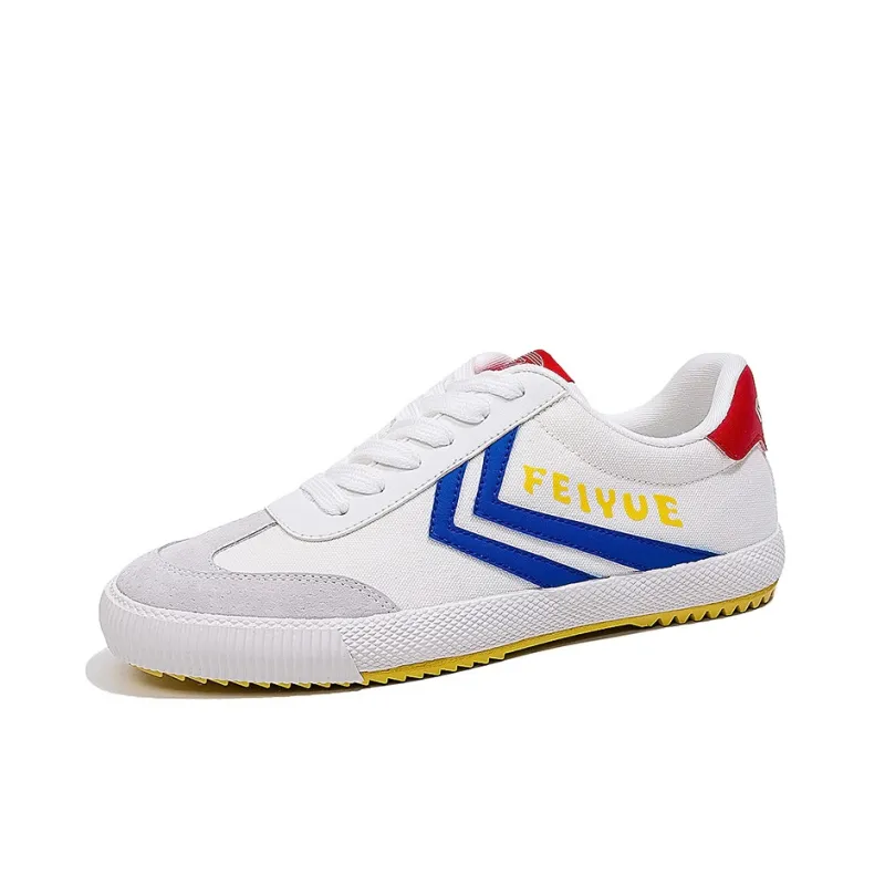 Feiyue Lightweight Wear Resistant And Slip Resistant Low Top Casual Shoes Unisex White Gray Sapphire-1