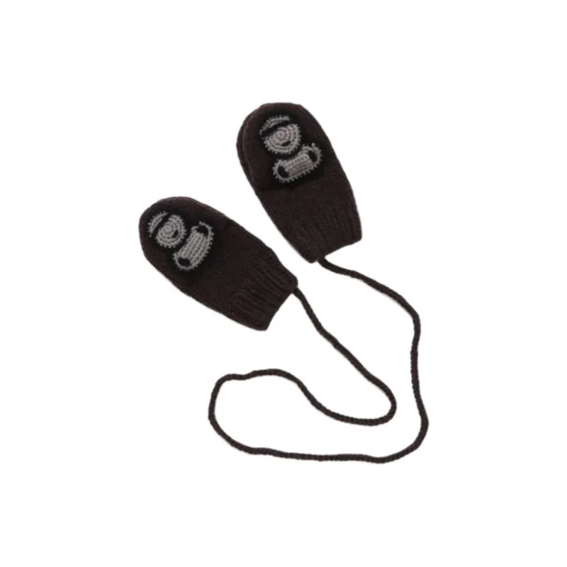 A BATHING APE Wool Knit Gloves Kids' Brown-0