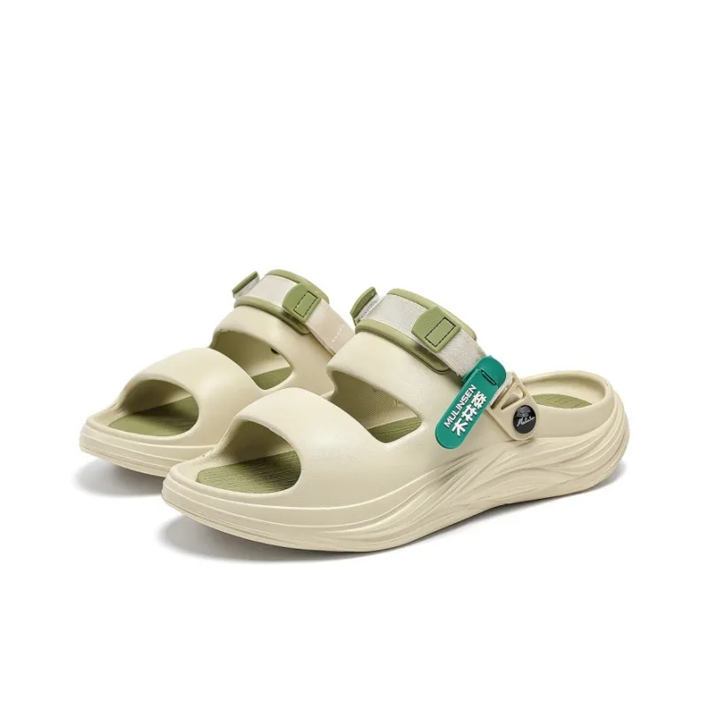 Mulinsen Beach Sandals Unisex Black/Khaki Brown/Matcha Green-18
