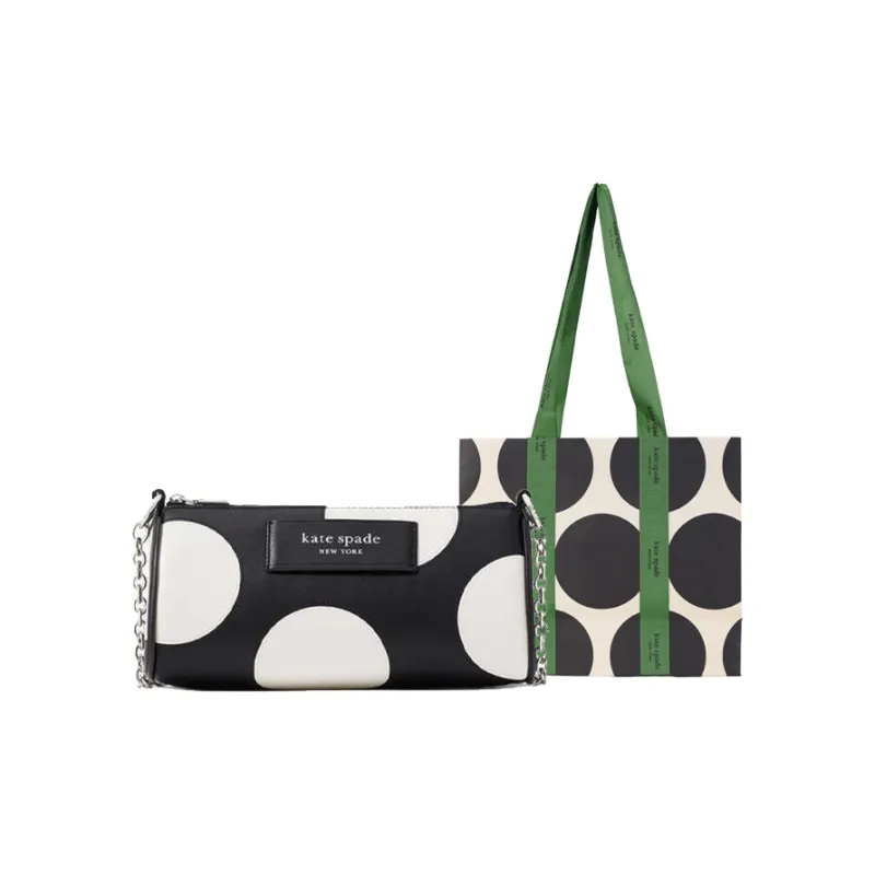 Kate Spade Cow Leather Baguette Bag Crossbody Bag, Shoulder Bag Small Size Women's Black & Multicolor-8