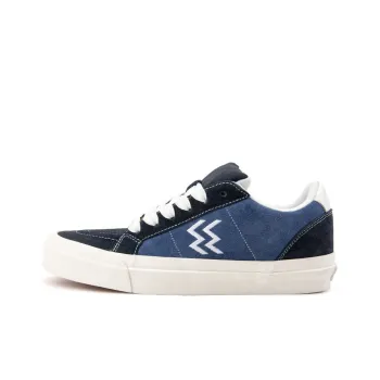WANSWER Slip Resistant Cushioning Impact Resistance Wear Resistant Support Low Top Skateboard Shoes Unisex Marine Blue
