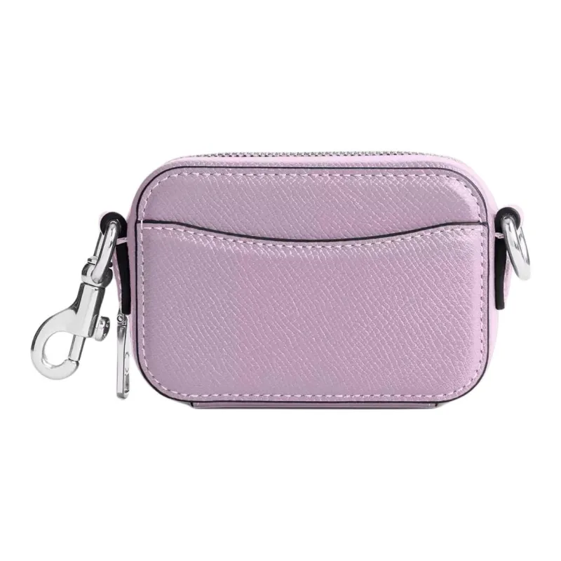 COACH Cross Grain Leather Shoulder Bag, Crossbody Bag Mini Men's Purple-1