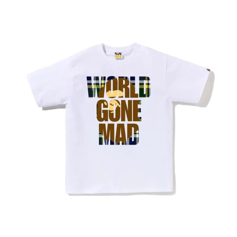 A BATHING APE Check Wgm Ape Head Overlap Tee-0