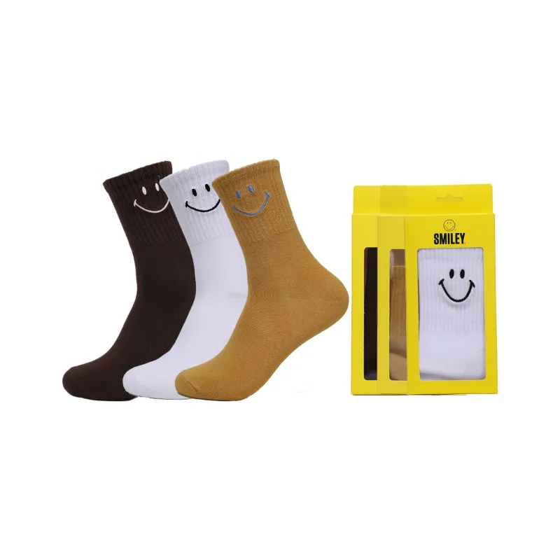 SMILEY Mid Calf Socks Unisex Combo Set-14