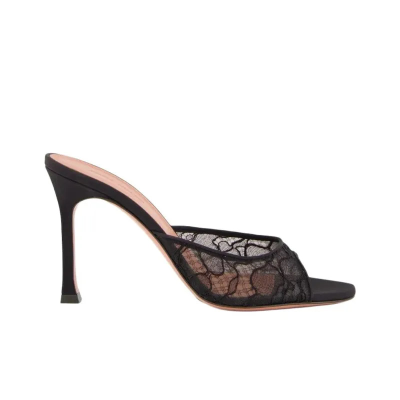 AMINA MUADDI Slide Slippers 9.5cm Women's Black-1