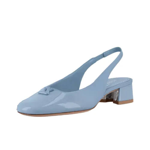 LOUIS VUITTON Swing Chunky Heel High Heels 3.5cm Women's Blue