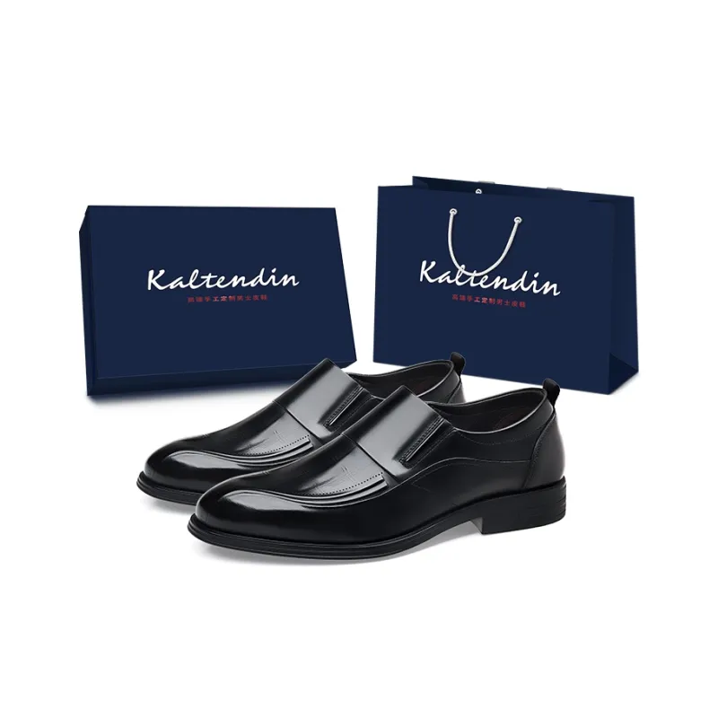 Kaltendin Top Grain Cow Leather Slip on Versatile Classic Comfortable Casual Shoes Men's-0
