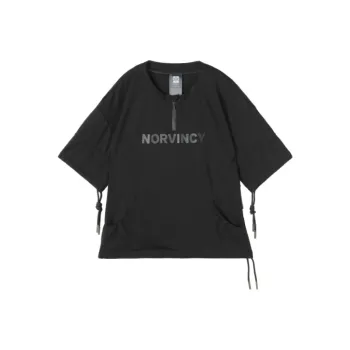 NORVINCY Summer Loose Fit Top Drop Shoulder Sleeve Solid Color Crew Neck Short Sleeved T Shirts Unisex