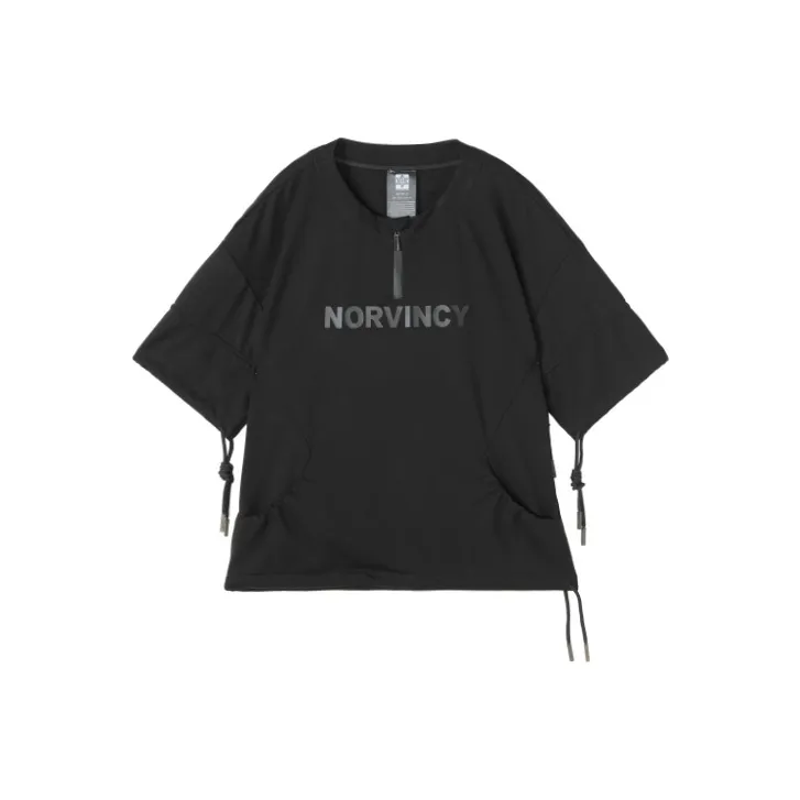 NORVINCY Summer Loose Fit Top Drop Shoulder Sleeve Solid Color Crew Neck Short Sleeved T Shirts Unisex-0