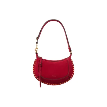 ISABEL MARANT Oskan Moon Calfskin Crossbody Bag, Shoulder Bag Women's Red