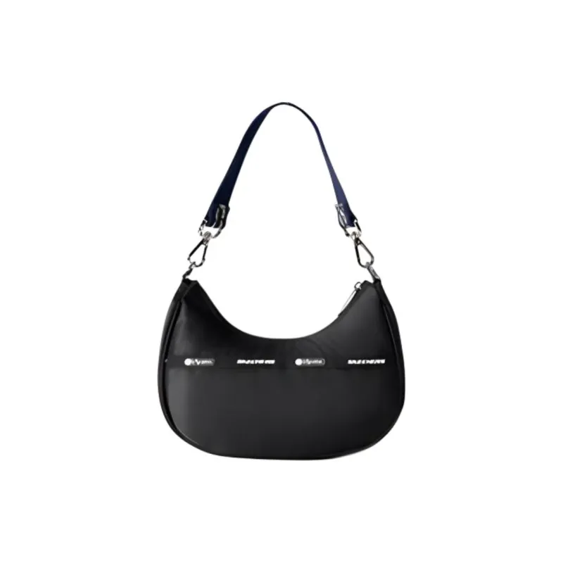 Skechers LeSportsac Poetry Joint Fabric Crossbody Bags Shoulder Bags Small Size Women's Carbon Black-2