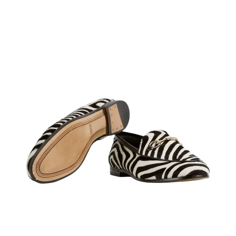 GUCCI Jordaan Casual Single Shoes Women's Black White-4