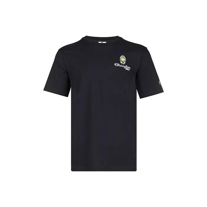 Champion x SMILEY Crew Neck Fitted Straight Short-Sleeved T-Shirt US Version Men's Black-0