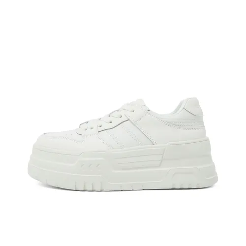 COMELY Anti Slip Wear Resistant Low Top Skateboard Shoes Women's Ecru