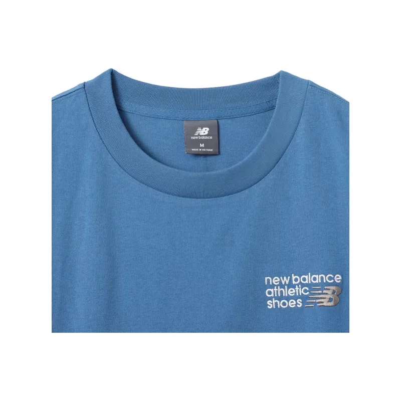 New Balance NB Athletics SS25 Premium Logo Sweat T Shirt Men's Ocean Stone-3