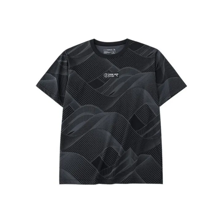 ANTA T Shirts Men Black All Over Print-0