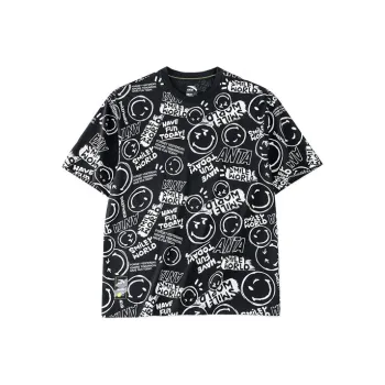 Anta x SMILEYWORLD Life Collection T Shirt Unisex Basic Black
