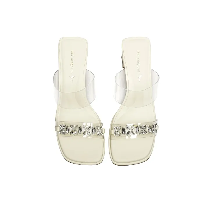 RED DRAGONFLY Rhinestone Slip Resistant Abrasion Resistant Slide Slippers Women's-2