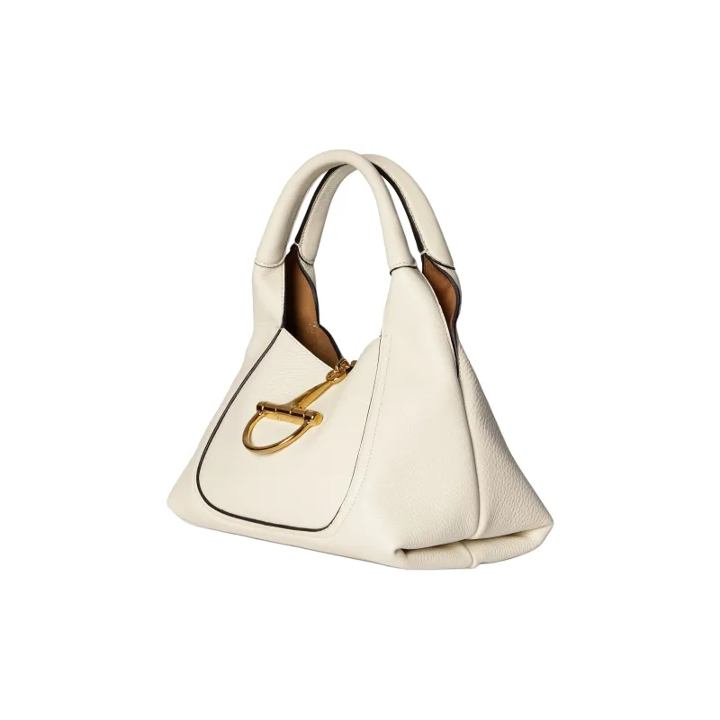 GUCCI Grain Leather Handbag Trumpets Women's White-1