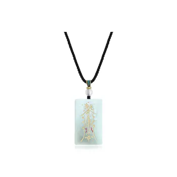 Tang Zhi Natural Serpentine Jade Necklaces Unisex