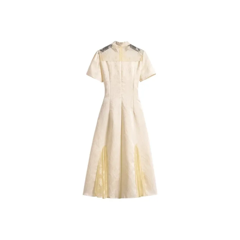 ARIADNAW STUDIO Short Sleeved Dresses Women's Apricot-1