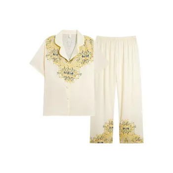 XIAFENYAN Pajama Set Women's Apricot
