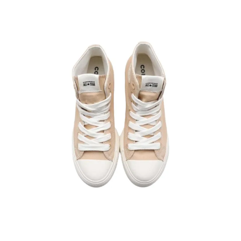 Converse All Star Lift Anti Slip Wear Resistant High Top Canvas Shoes Women's Light Brown-1