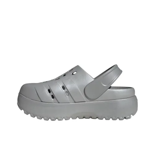 Adidas Adilette Platform Clogs Women's Silver