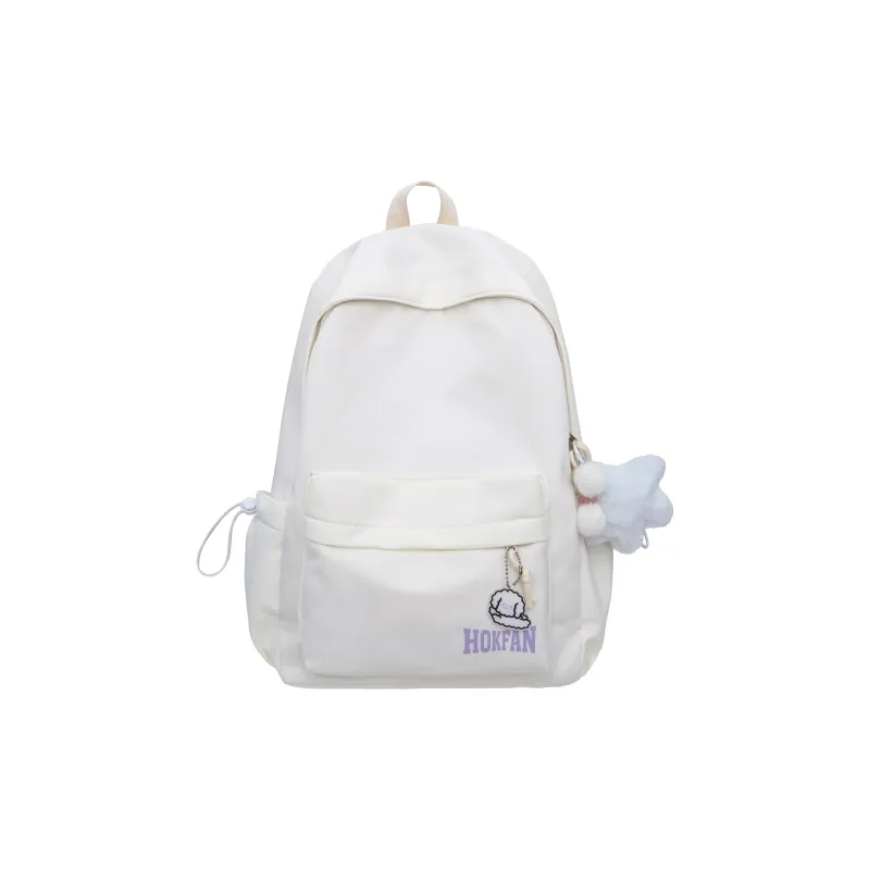 URBAN FOREST Nylon Backpack Unisex White/Black/Pink/Red/Purple/Blue-0