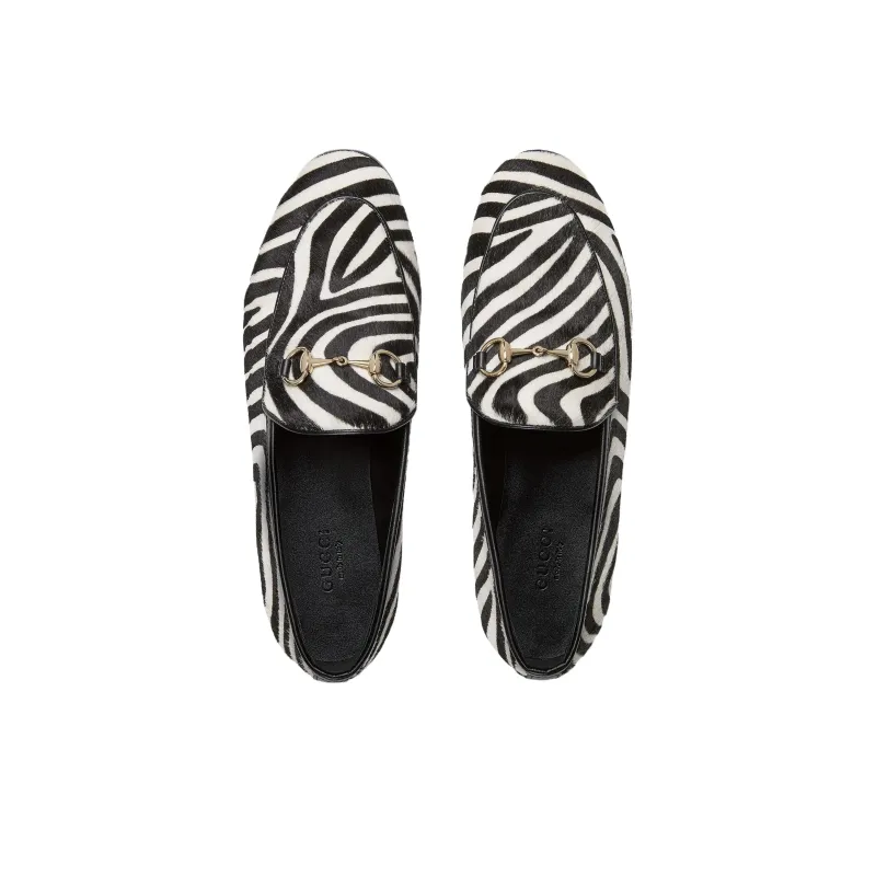 GUCCI Jordaan Casual Single Shoes Women's Black White-2