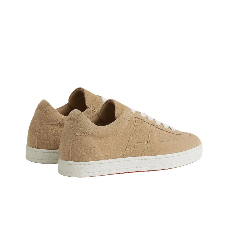 HERMES Boomerang Low Top Skateboard Shoes 2.6cm Men's Beige-1