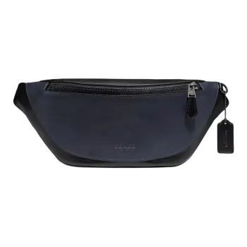 COACH Warren Leather One Shoulder Crossbody Fanny Pack Men's Gray Copper Mix Black