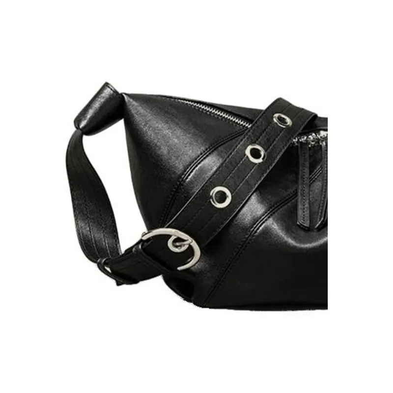 BEMIX PETS Cow Leather Dumpling Bag, Crossbody Bag Women's Black-1